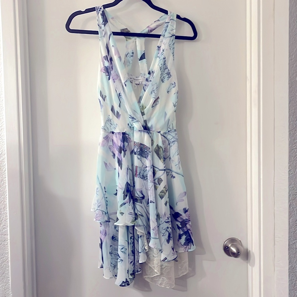 BCBGeneration Flowy Floral & Lace Mini Dress